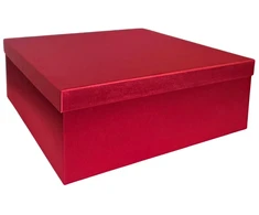 Popierinė dovanų dėžutė raudona 30,5 x 30,5 x 11 1 vnt