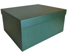 Popierinė dovanų dėžutė žalia 31,5 x 27 x 15 cm, 1 vnt