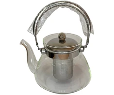 Virdulys Stiklinis arbatinukas su nerūdijančio plieno sieteliu 1200ml YG-0222