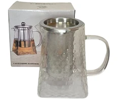 Virdulys Stiklinis arbatinukas su nerūdijančio plieno sieteliu 750ml 4303