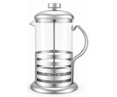 Virdulys Stiklinis arbatinukas su nerūdijančio plieno nuspaudžiamu sieteliu 800ml