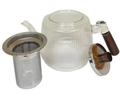 Virdulys Stiklinis arbatinukas su nerūdijančio plieno sieteliu 1000ml 4304