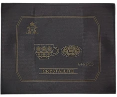 Stiklo puodelis+lėkštutės 6vnt. KD073-12