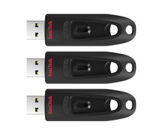 3er Pack SanDisk Ultra Typ-A 32GB USB-Stick Ohne Schutzkappe, bis zu 100 MB/s, USB 3.2 Gen 1x1 (5 Gbit/s)