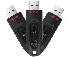 3er Pack SanDisk Ultra Typ-A 32GB USB-Stick Ohne Schutzkappe, bis zu 100 MB/s, USB 3.2 Gen 1x1 (5 Gbit/s)