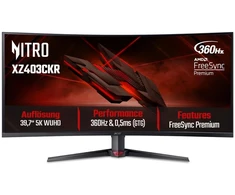 „Acer Nitro XZ3“ (XZ403CKRbmiiphuzx) 39,7 colio 5K žaidimų monitorius, 100,8 cm (39,7"), VA, 1000R lenktas, 180 Hz, 95 % DCI-P3, 2 HDMI, 1 DP, 1 Type-C