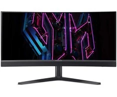 Monitorius „ACER Predator X34Vbmiiphuzx“ 34 colių WQHD OLED lenktas 1800R 175Hz 21:9 1000 nitų 0,03 ms 2xHDMI DP C tipo garso išvestis USB šakotuvas „True Juodas“