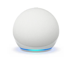 Amazon Echo Dot (5. Gen) nešiojama išmanioji kolonėlė, Baltos spalvos