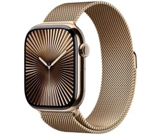 Išmanusis laikrodis Apple Watch 10 GPS + Cellular 46mm Gold Titanium Milanese Loop M/L Auksinis (MX003QF/A)