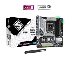 Pagrindinė plokštė ASROCK Intel B760 Express, LGA1700, Micro-ATX, Atmintis DDR5, Atminties lizdai 4, 1xPCI-Express 4.0 1x, 1xPCI-Express 5.0 16x, 4xM.2, 1xHDMI, 1xDisplayPort, 2xUSB, 2xUSB, 2x,3. 1xPS/2, 1xRJ45, 3xgarso prievadas, B760MSTEELLEGENDWIFI