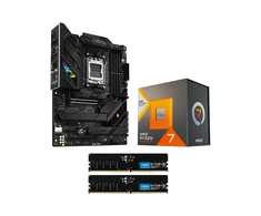 ASUS ROG STRIX B650E-F GAMING WIFI Upgrade Kit bestehend aus Mainboard + AMD Ryzen 7800X3D + 32 GB DDR5 RAM Crucial