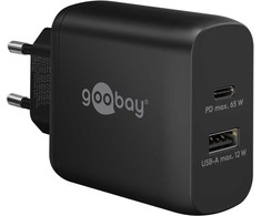 Įkroviklis Goobay Podwójna szybka kroviklis USB-C PD (65 W) juoda