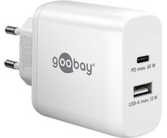 Įkroviklis Goobay Podwójna szybka kroviklis USB-C PD (65 W) balta