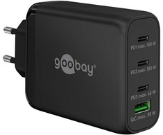 Įkroviklis Goobay Wieloportowa szybka kroviklis USB-C PD (100 W), juoda - Wersja kolorystyczna juoda