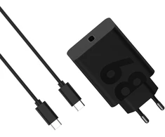 Atminties kortelė Motorola - 68 Watt Schnell-Ladegerät – juodas Bis zu 68W USB-PD 3.0-Schnellladung, GaN-Technologie, USB-C- zu USB-C-Ladekabel im Lieferumfang enthalt