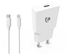 Nedis Netzladegerät 20W - GaN - PD3.0 Anzahl der Ausgänge: 1, USB-C, Lightning 8-Pin (Lose) Kabelis