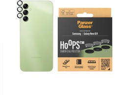 Panzer Glass Apsauginis stiklas 5D Samsung Galaxy A25 5G PanzerGlass Hoops kameros apsauga Hoop Optic Rings juodos spalvos