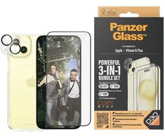Panzer Glass PanzerGlass Bundle 3in1 set dėklas telefonui skaidrus + plėvelė + kameros apsauga Apple iPhone 15 Plus