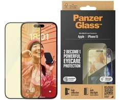 Panzer Glass PanzerGlass | Ekrano apsauga | Apple | iPhone 15 | Stiklas | Išvalyti | Itin platus pritaikymas; Lengvas montavimas; Atsparus pirštų atspaudams; Anti-mėlynas šviesa; Neatspindintis; Apsaugo nuo pageltimo | Akių priežiūra