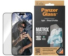 Panzer Glass PanzerGlass™ MATRIX ekrano apsauga su D3O iPhone 15 Pro Max | Itin platus pritaikymas w. AlignerKit