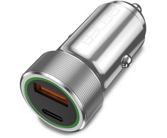Įkroviklis Pedea PEDEA KFZ-Schnelladegerät "Dual" PD 20 W USB Type A/C, sidabrinis
