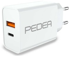 Įkroviklis Pedea PEDEA Schnellladegerät Dual PD 20 Watt USB Typ A/C, baltas