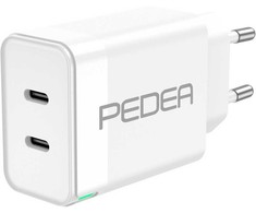 PEDEA 40W USB-C (PD) greitasis įkroviklis – 2 prievadų kelių prievadų mobiliojo telefono įkroviklis su USB-C, baltas