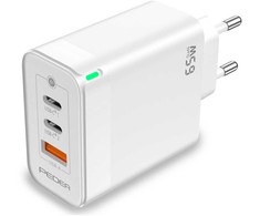 Įkroviklis Pedea PEDEA Schnellladegerät „Triple“ 65W GaN USB-C (PD) USB-A, baltas