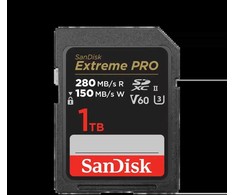 Atminties kortelė „SanDisk Micro SDXC“ 1 TB „Extreme PRO“ kortelė (R: 280 MB/s, W: 150 MB/s, UHS-II, V60)