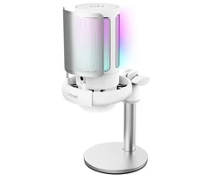 Ausinės HSE Trust Gaming GXT238W AURON USB Mikrofonas baltas Kompaktes ir stylisch beleuchtetes USB-Mikrofonas skirta Streaming Content-Erstellung, baltas