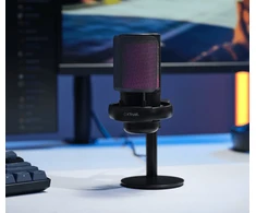 Ausinės Trust Gaming GXT238 AURON USB Mikrofonas juodas Kompaktes ir stylisch beleuchtetes USB-Mikrofonas skirta Streaming Content-Erstellung, juodas