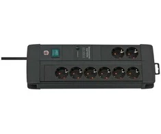 Brennenstuhl Premium-Line DUO ÜSS 8fach juodas 60kA/o.Filter 3m H05VV-F3G1,5 *DE*
