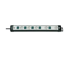 Brennenstuhl Premium Line Technics, prailgintuvas 5xCEE 7/4, 1xCEE 7/7, 5xmygtukai, 3m, apsauga nuo augintinių, juodas / pilkas1951550600 / GT-501