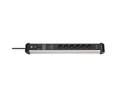 Brennenstuhl 1391010620, 3 m, Vidinis, Kampinis, IP20, Aliuminis, Juoda, Sidabras