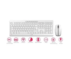 Cherry klaviatūra su pele Combo Stream Desktop RECHARGE pilkas