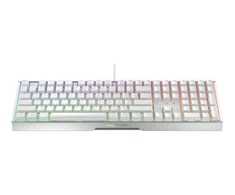 Klaviatūra CHERRY XTRFY MX 3.1 - Pełny dydis - Podświetlenie - USB-C - QWERTZ - Niemiecki - Przełącznik kluczykowy: CHERRY MX2A Ruda - balta