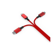 smrter HYDRA ULT RD – Ladekabel USB-A/USB-C –> mikro USB Lightning ir USB-C