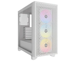„Corsair“ | RGB grūdinto stiklo kompiuterio korpusas | 3000D | Šoninis langas | „Baltas“ | Vidutinio dydžio bokštas
