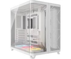 Corsair AIR 5400 LX-R LINK PC Case, Mid Tower, Tempered Glass, RGB – includes 3x 120mm Fans, baltas