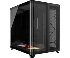 Corsair AIR 5400 RS-R ARGB PC Case, Mid Tower, Tempered Glass, RGB – Juodas, includes 3x 120mm Fans