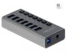 Delock External SuperSpeed USB Hub su 7 prievadais + jungikliu