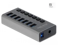 Delock External SuperSpeed USB Hub su 7 prievadais + jungikliu