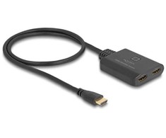 Delock Delock HDMI Switch 2 x HDMI in zu 1 x HDMI out 8K 60 Hz mit integriertem Kabelis 50 cm