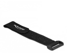 Delock Klett-Kabelbinder mit Schlaufe L 190 x B 25 mm juodas 5 Stück