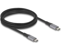 DeLOCK 81192, 2 m, USB C, USB C, USB4 Gen 2x2, 40 Gbit/s, Juodas, Pilkas