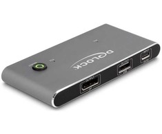 Delock USB-C™ KVM Switch zu DisplayPort 8K 30 Hz mit USB 2.0