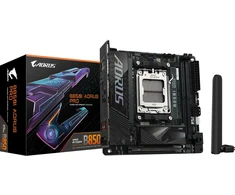 Pagrindinė plokštė Gigabyte B850I AORUS PRO | Procesorių šeima AMD | Procesoriaus lizdas AM5 | DDR5 | Palaikomos standžiojo disko sąsajos SATA, M.2 | SATA jungčių skaičius 2