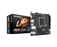 Pagrindinė plokštė Gigabyte Gigabaitas | H610I DDR4 1,0 M/B | Procesorių šeima Intel | Procesoriaus lizdas LGA1700 | DDR4 DIMM | Atminties lizdai 2 | Palaikomos standžiojo disko sąsajos SATA, M.2 | SATA jungčių skaičius 4 | Mikroschemų rinkinys Intel H610 Express | Mini-ITX