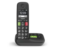 Gigaset E290A didelio mygtuko belaidis telefonas su atsakikliu - juodas