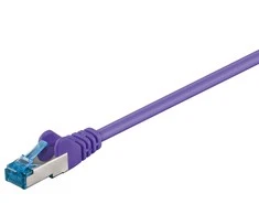 Goobay CAT 6A jungiamasis kabelis, S/FTP (PiMF), violetinis, 1 m - LSZH be halogenų, CU medžiaga